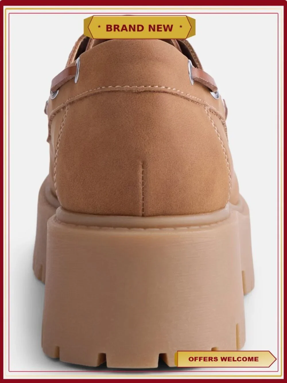 Women's Platform Boat Shoes Lace-Up Lug Sole